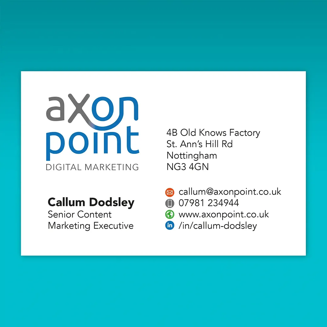 Business card design for Axon Point
