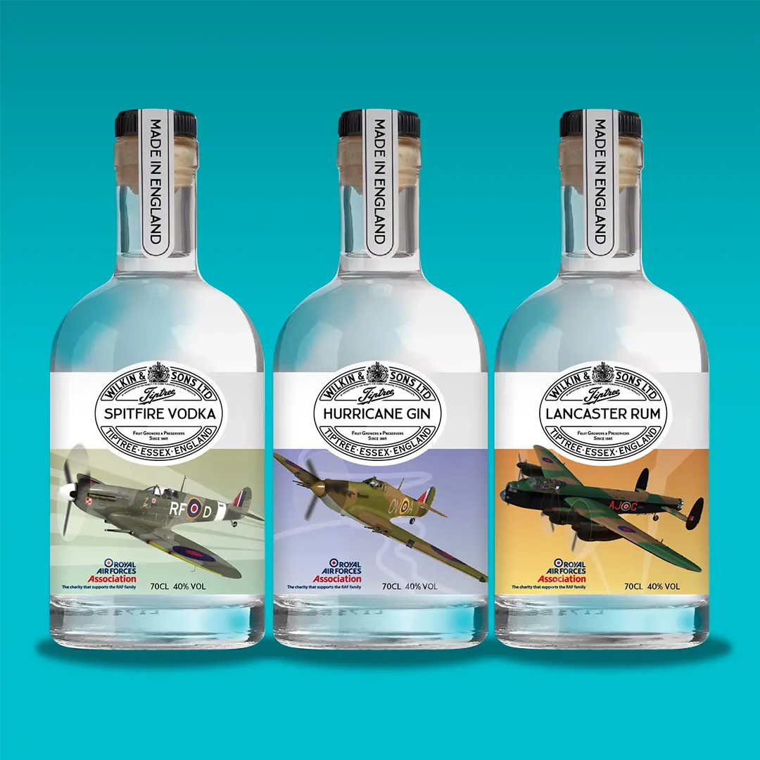 Gin bottle design for Wilkin & Sons