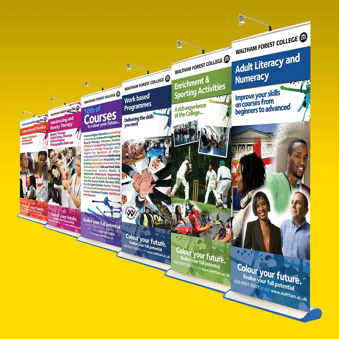 Roller banner design for Waltham Forest College